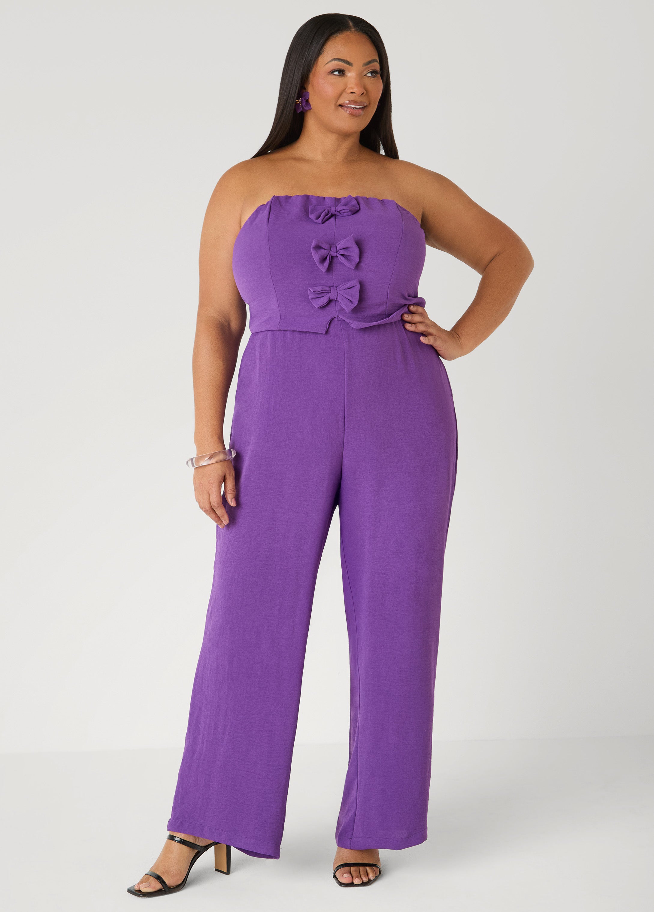 Tall Strapless Bow Embellished Jumpsuit