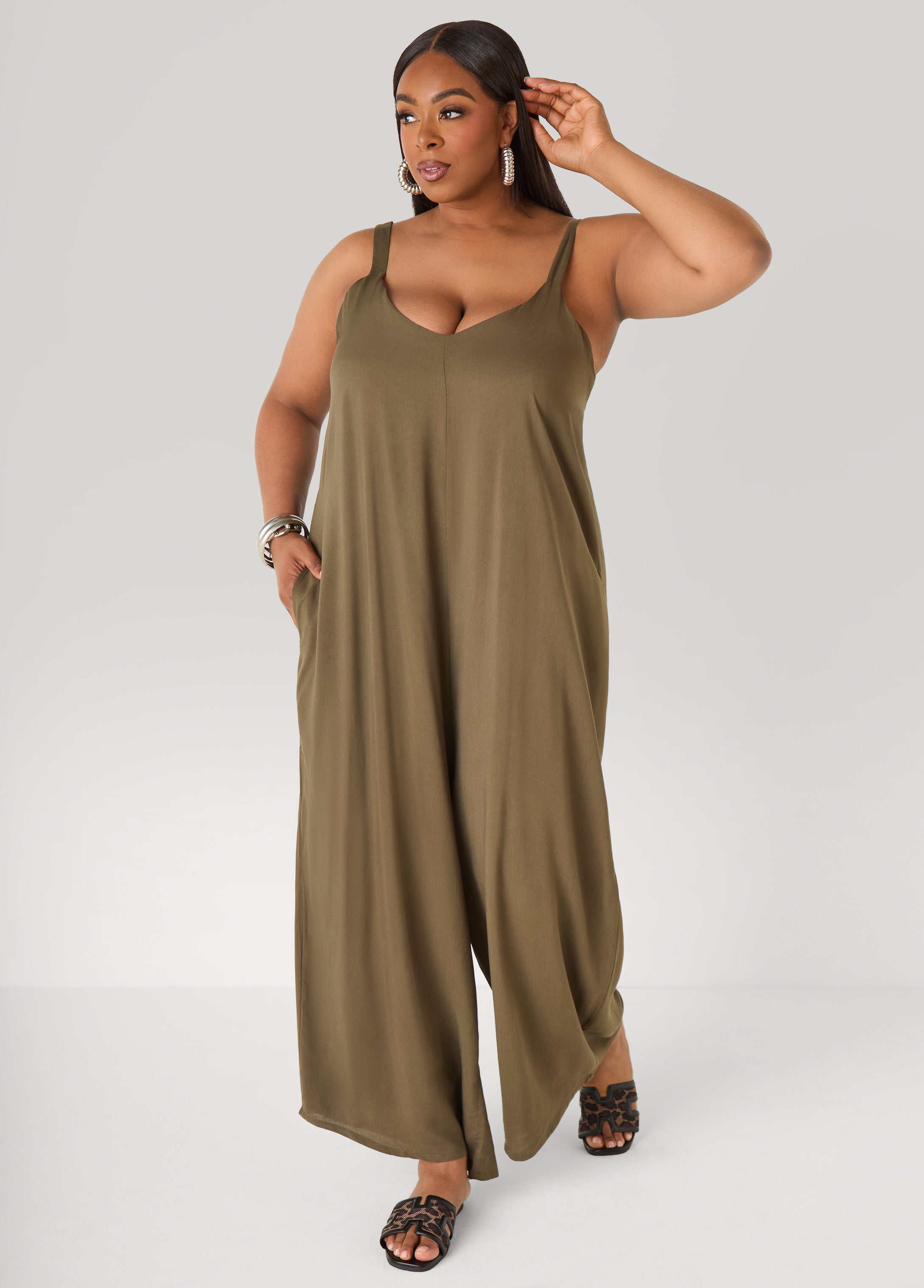 Woven Wide Leg Jumpsuit