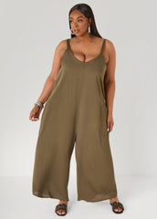 Woven Wide Leg Jumpsuit
