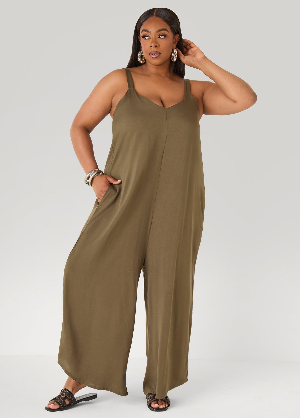 Woven Wide Leg Jumpsuit