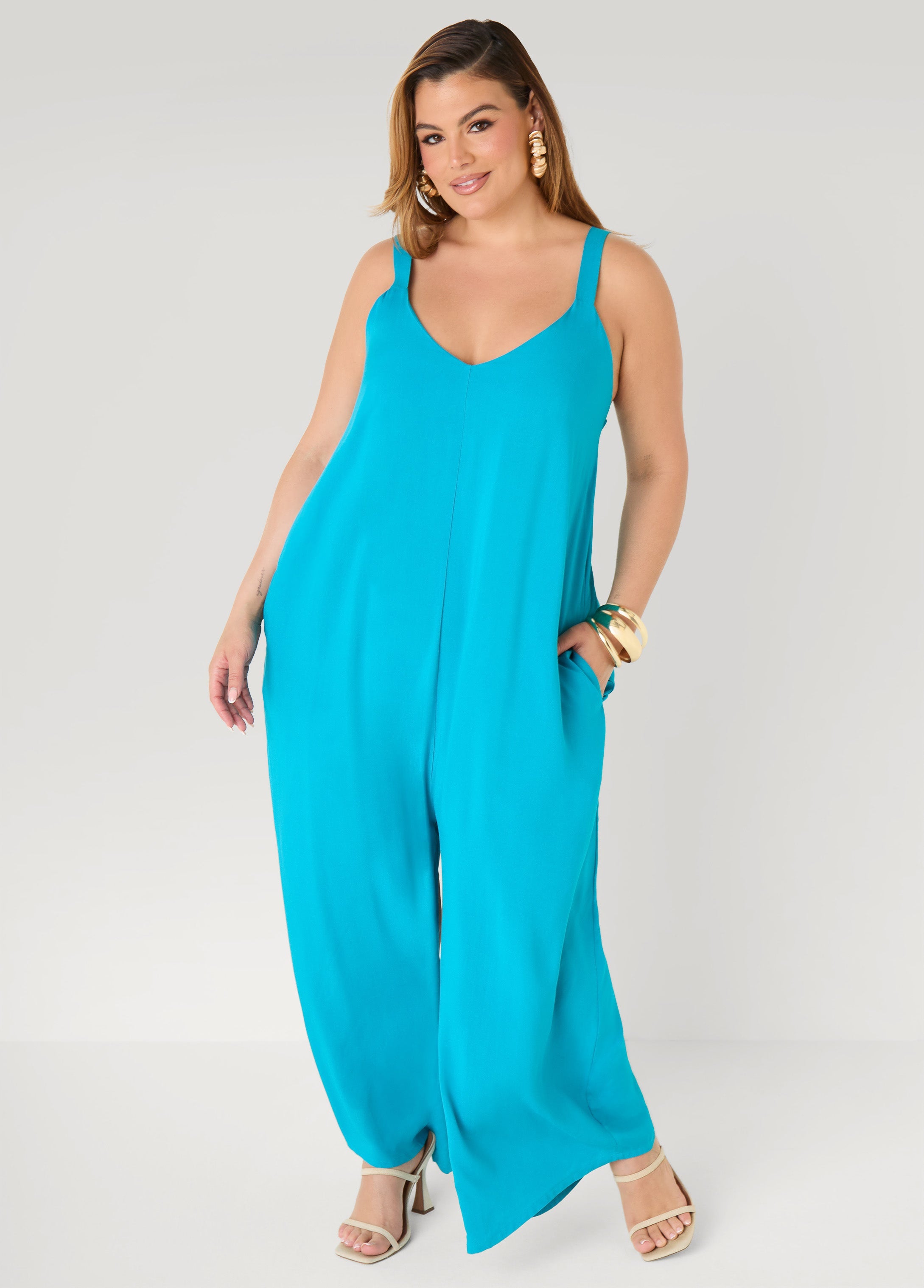 Woven Wide Leg Jumpsuit