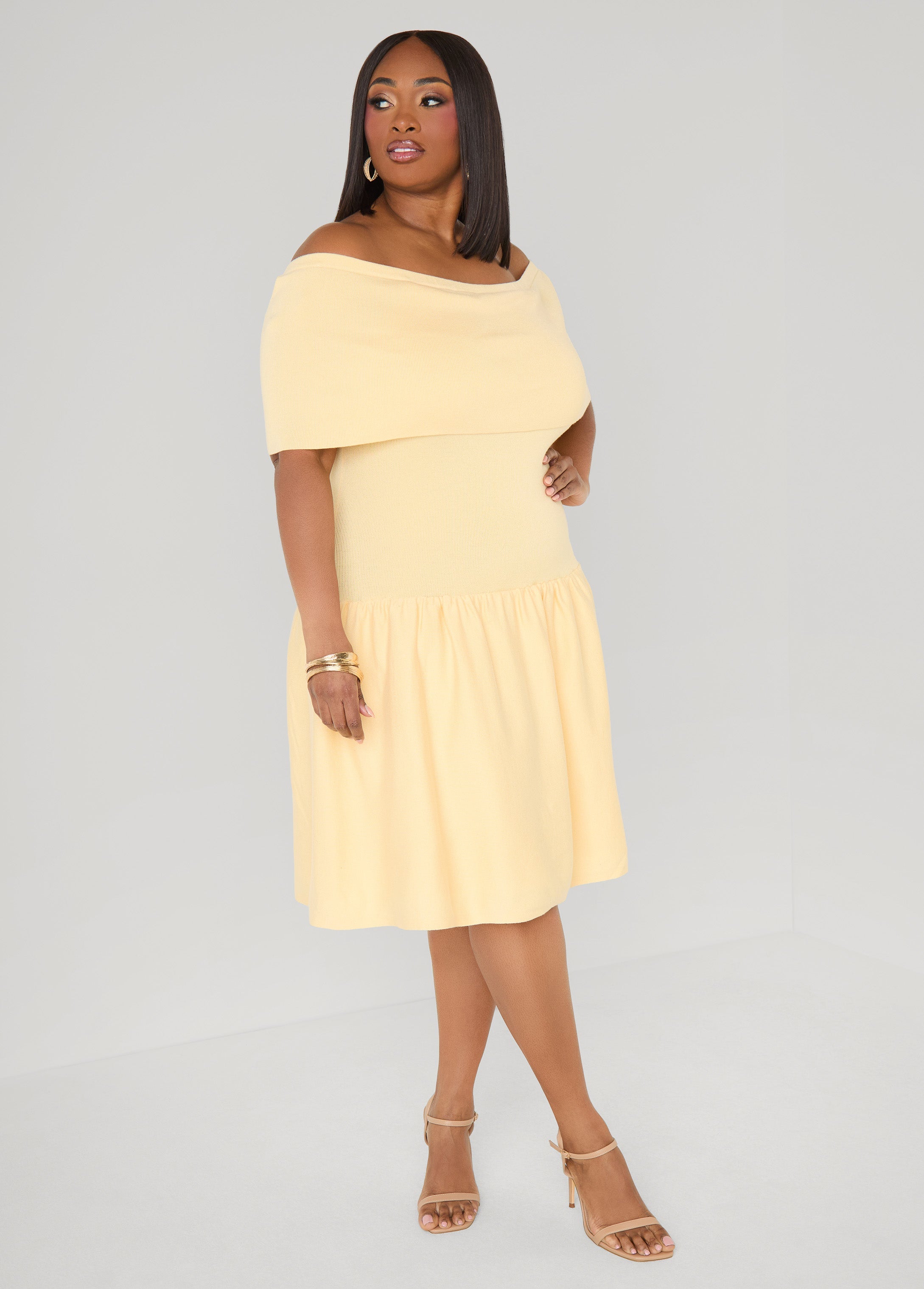 Off The Shoulder Sweater Dress