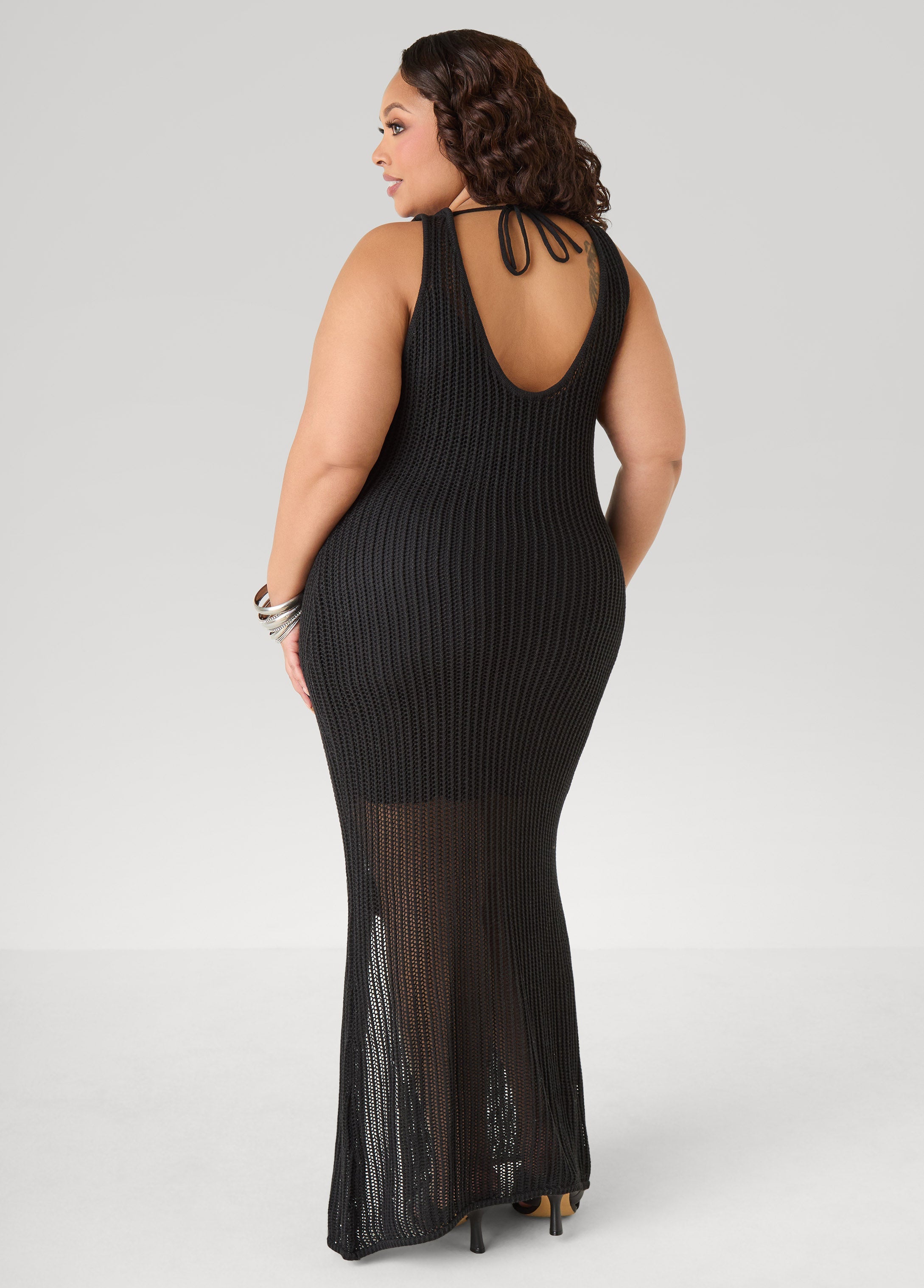 Rosette Crochet Maxi Dress