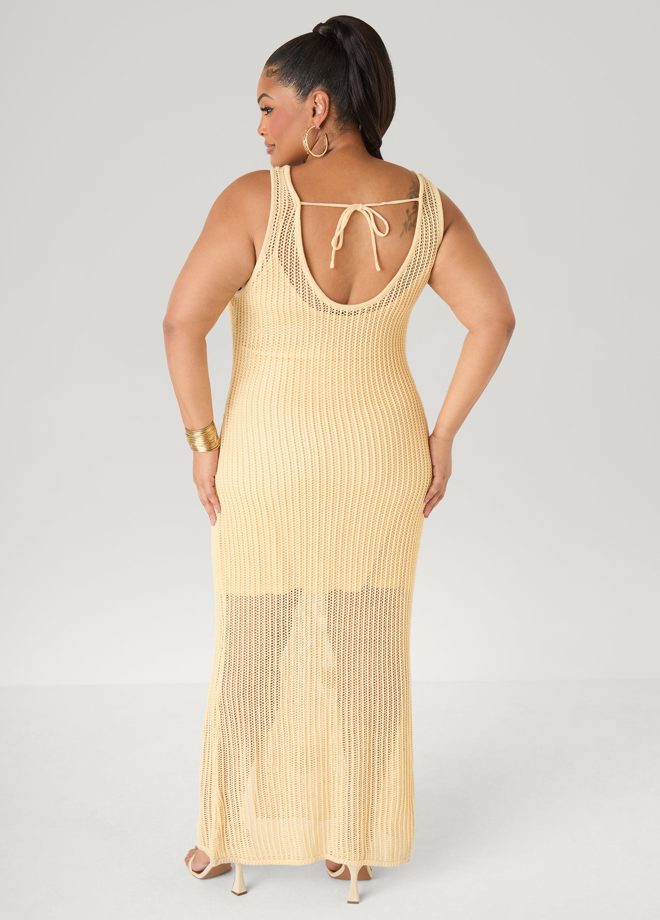 Rosette Crochet Maxi Dress