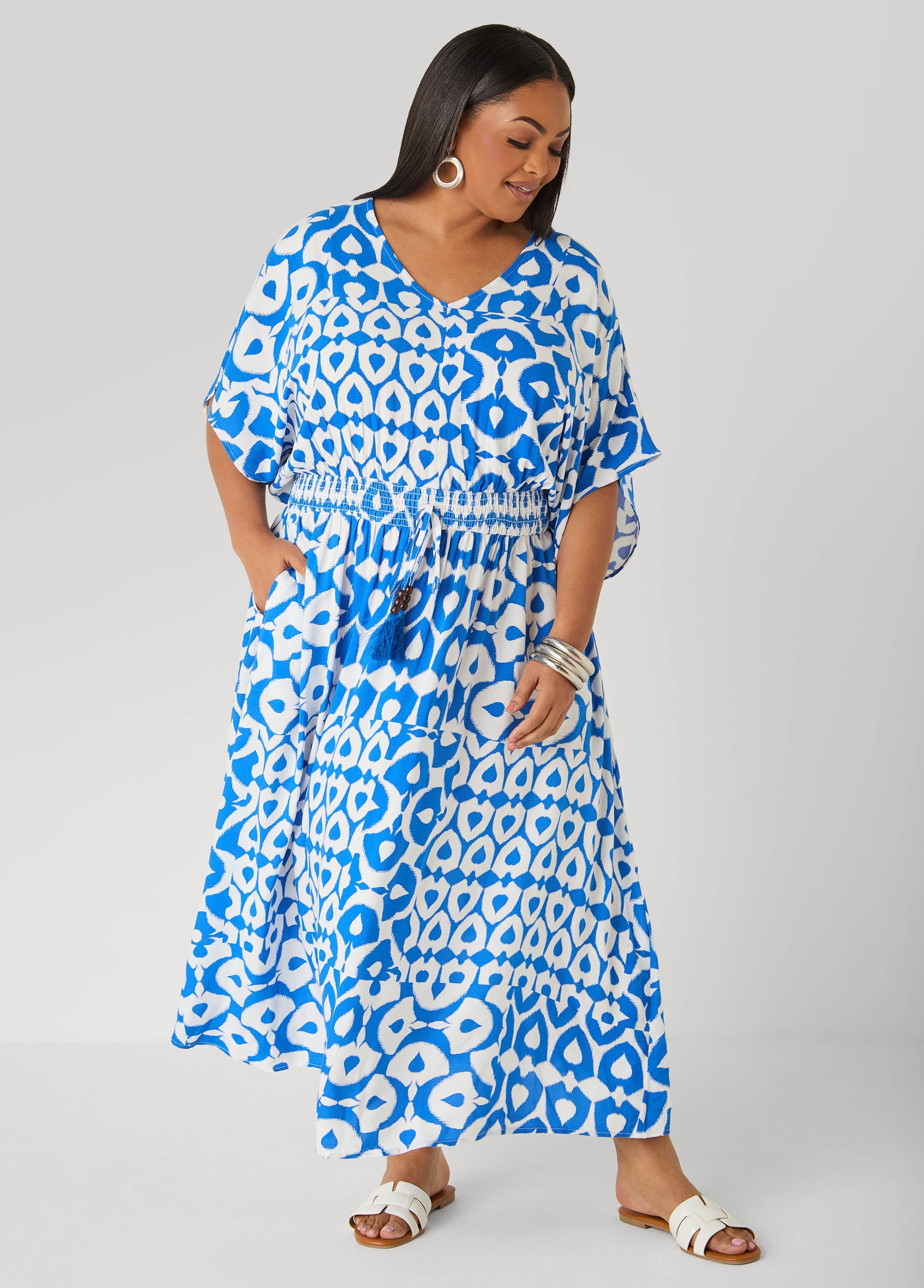 Printed Tie Back Maxi Dress