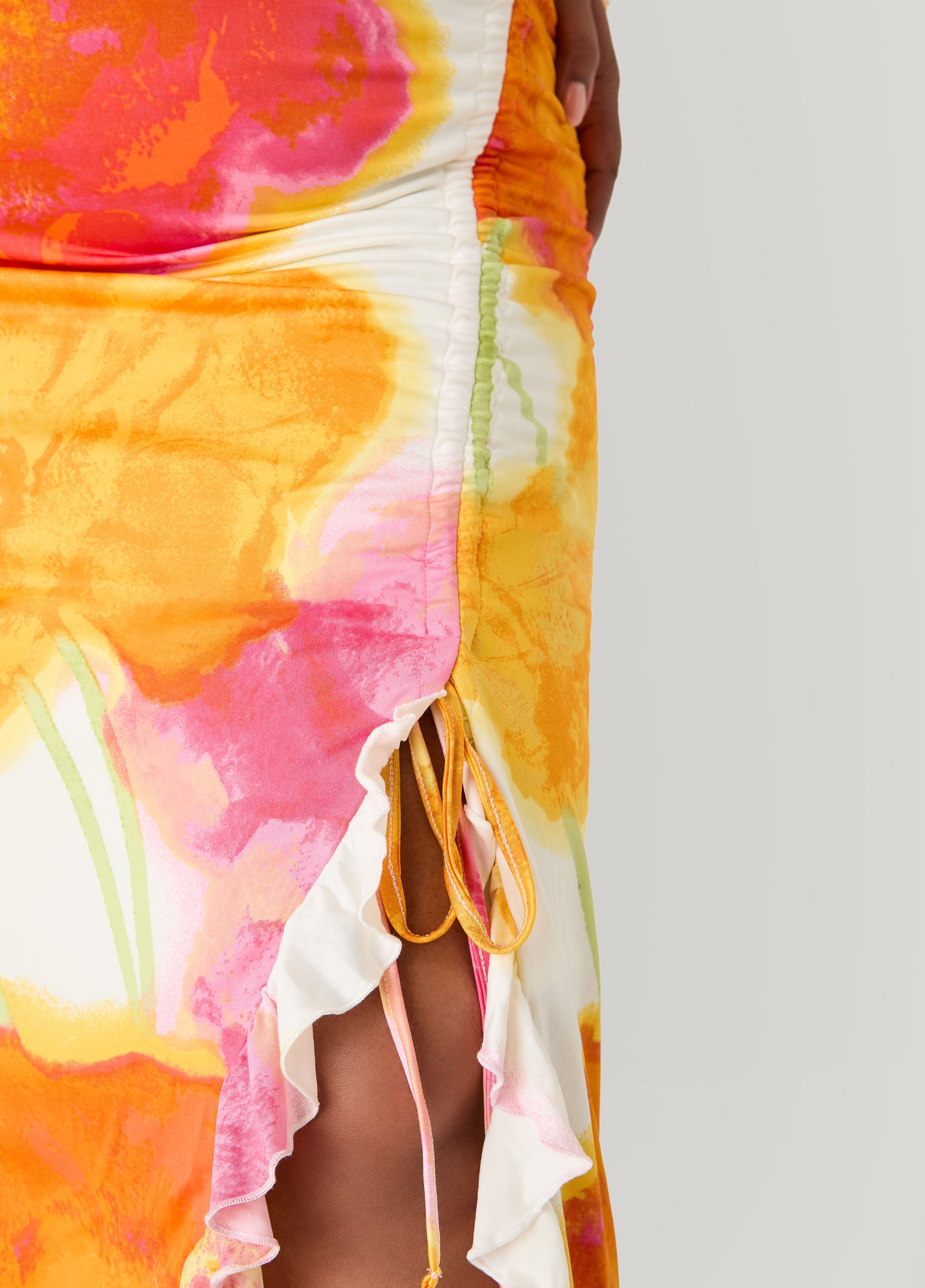 Strapless Floral Maxi Dress