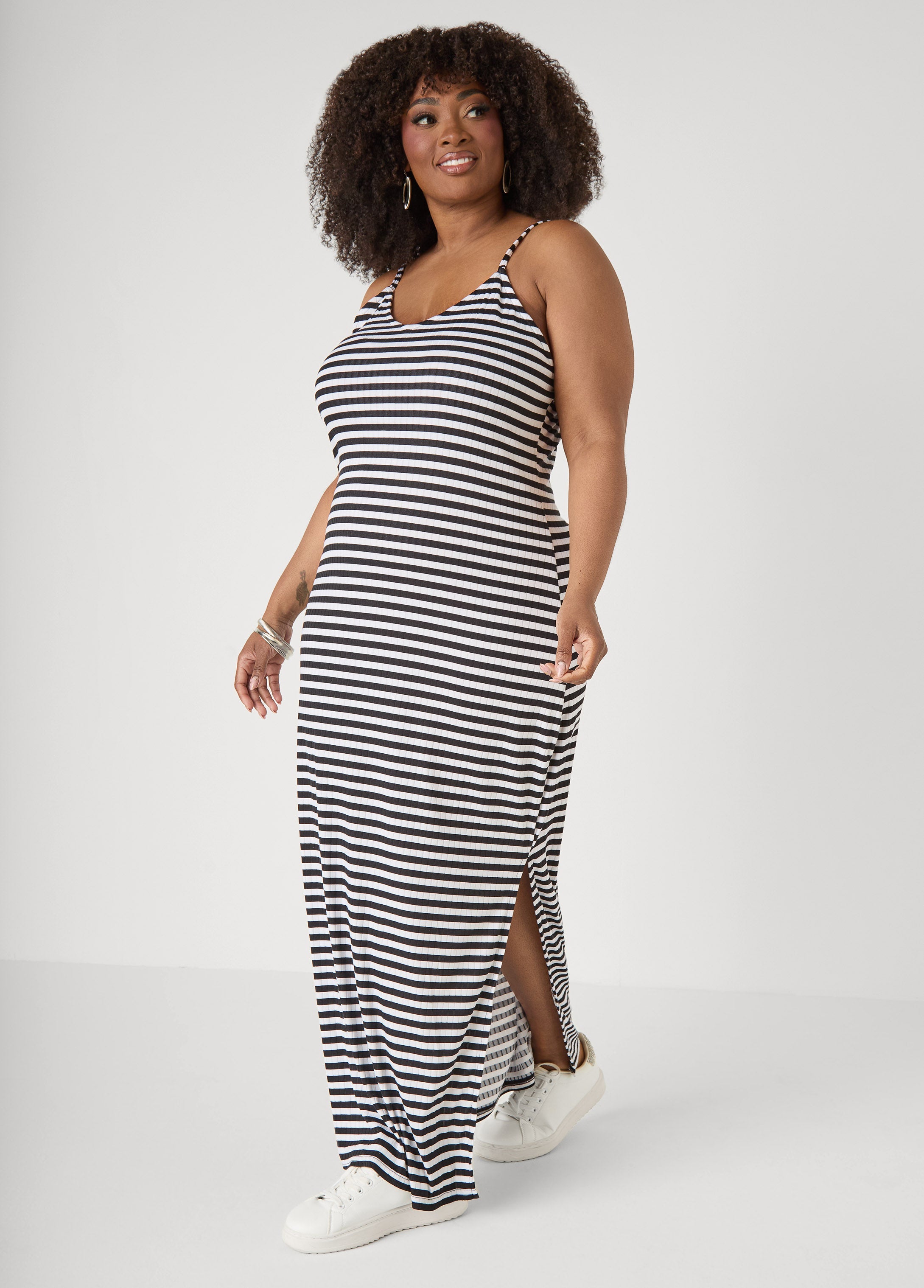 Striped Ribbed Maxi Dress