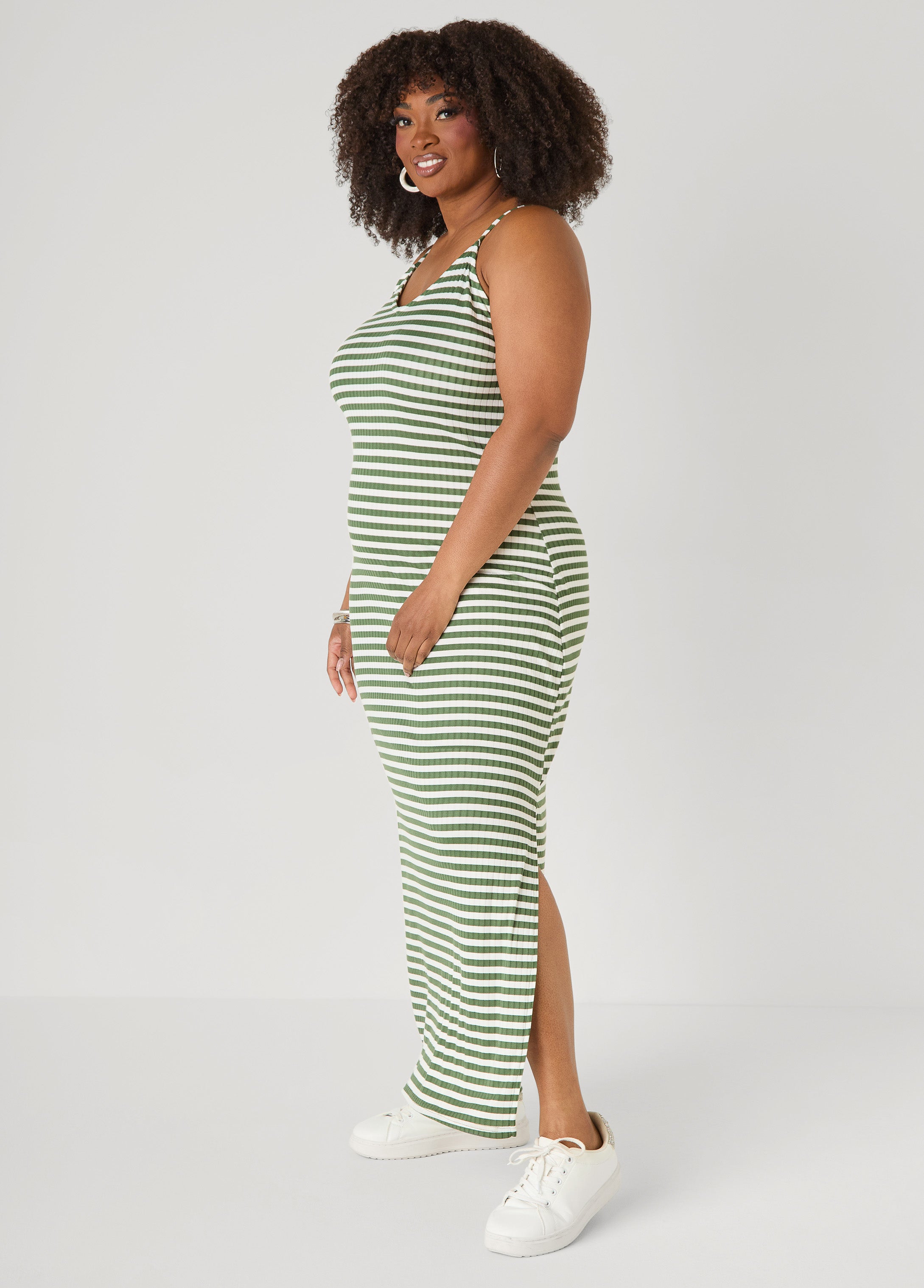 Striped Ribbed Maxi Dress