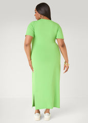 Stretch Knit T Shirt Maxi Dress