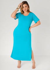Stretch Knit Maxi T Shirt Dress