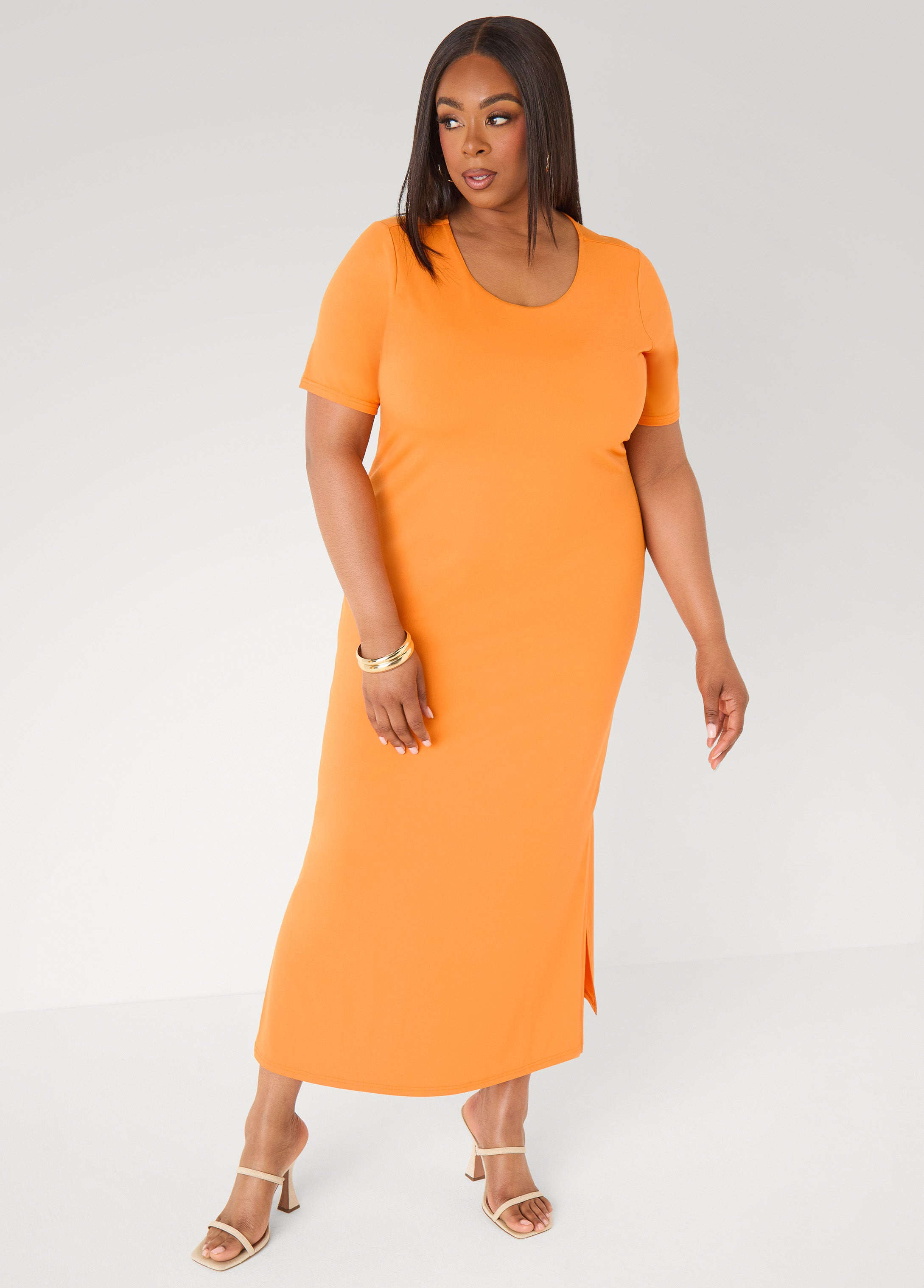 Stretch Knit Maxi T Shirt Dress