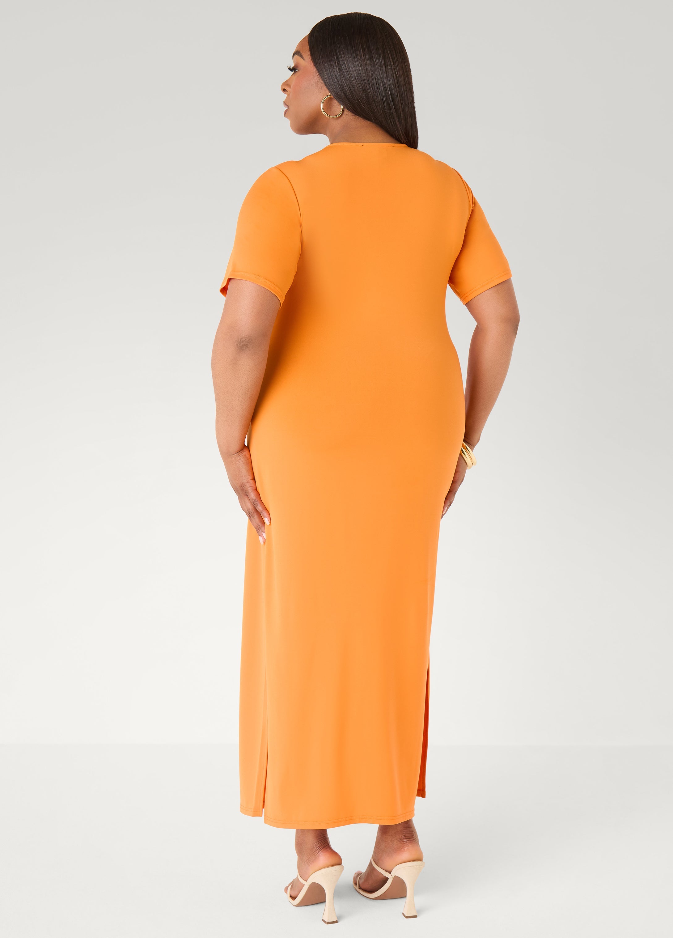 Stretch Knit Maxi T Shirt Dress