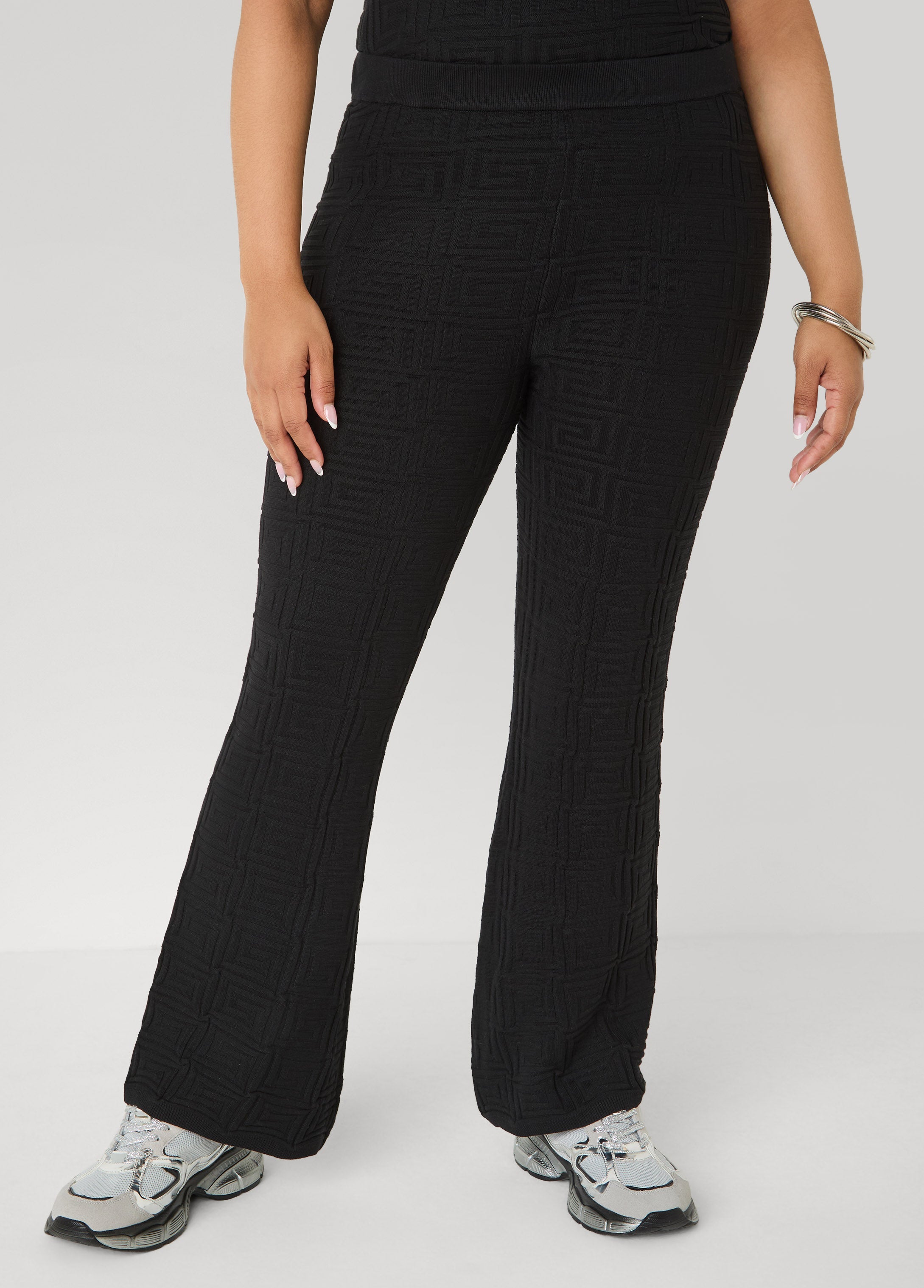 Jacquard Knit Flared Pants