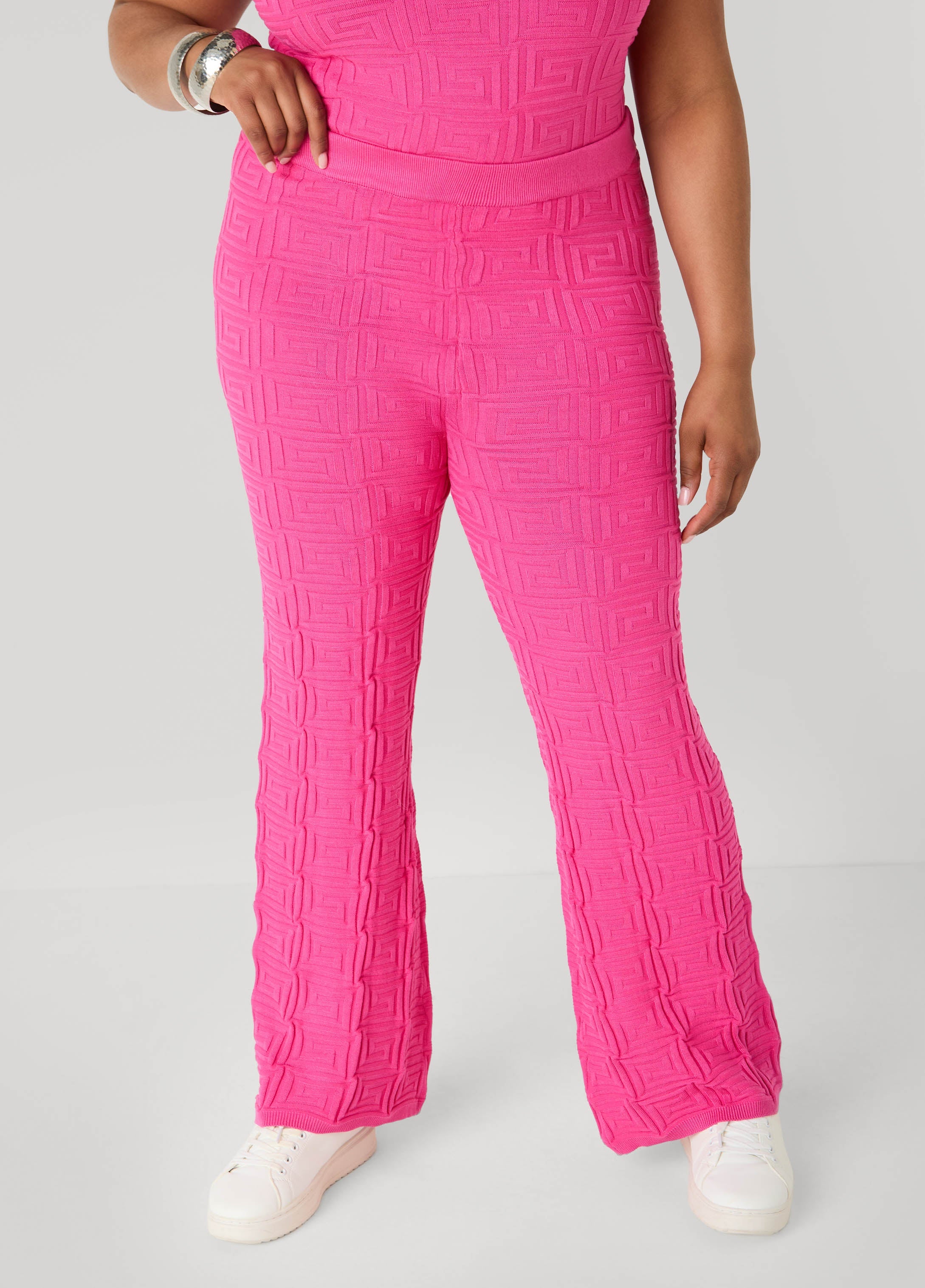 Jacquard Knit Flared Pants