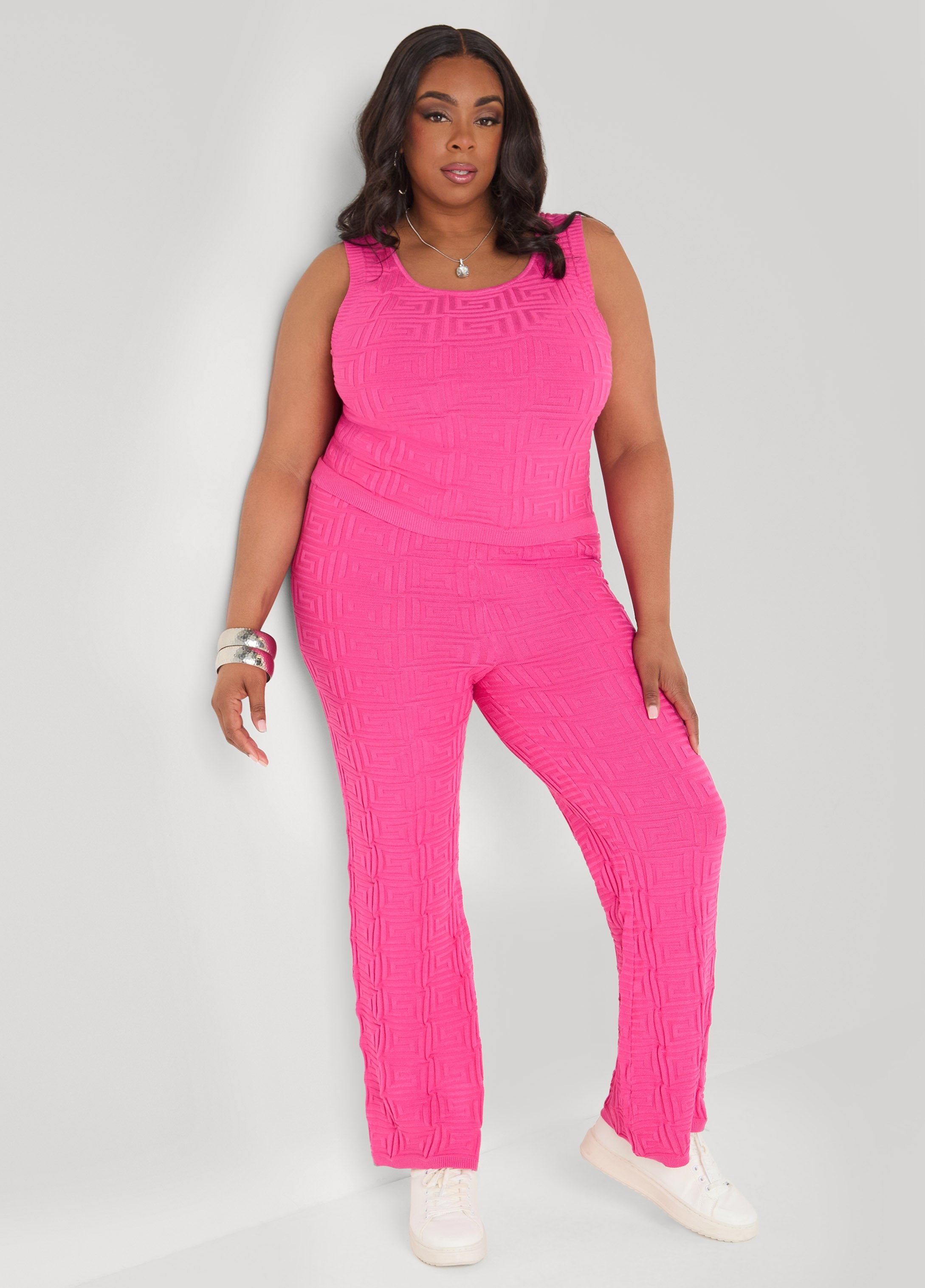 Jacquard Knit Flared Pants