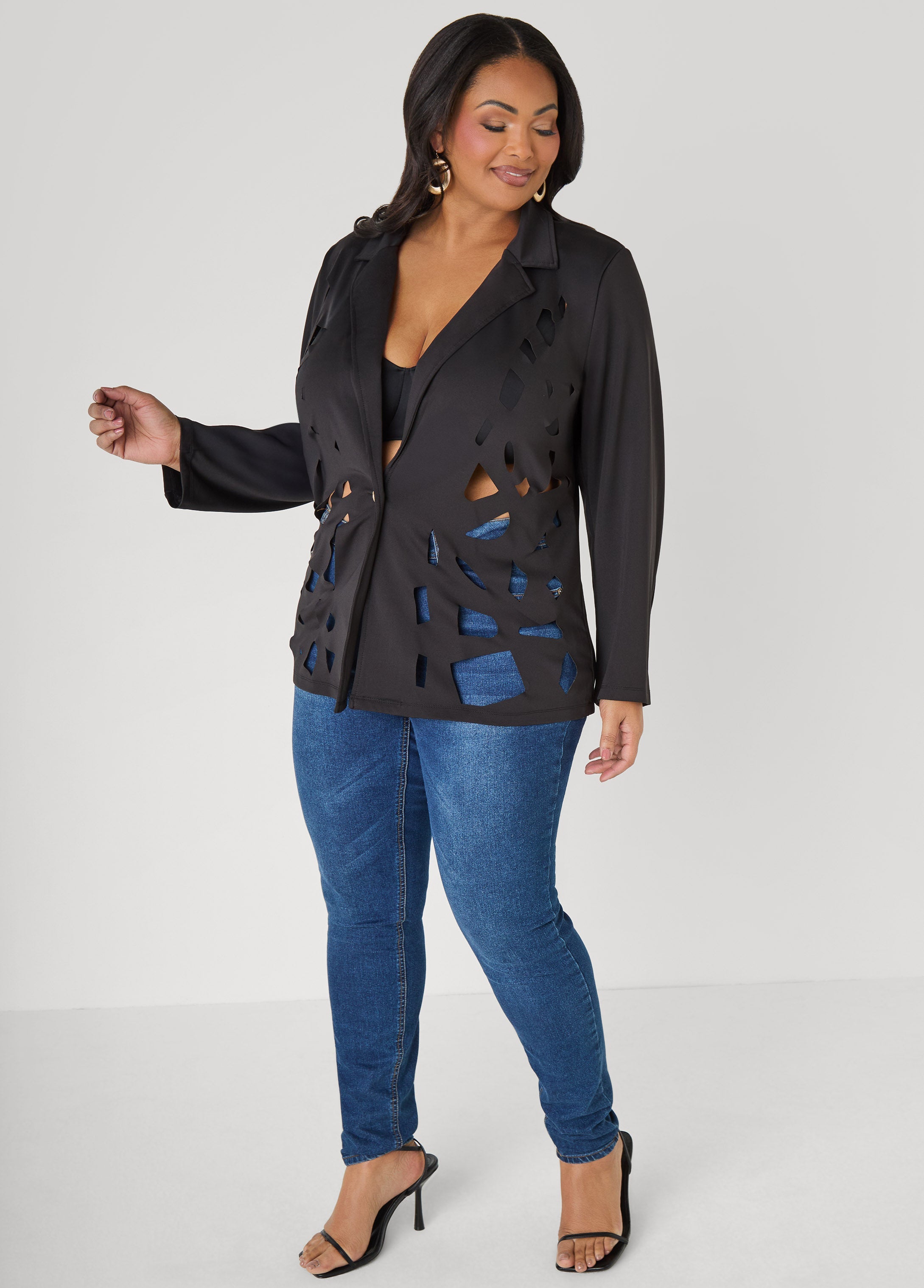 Cutout Knit Blazer