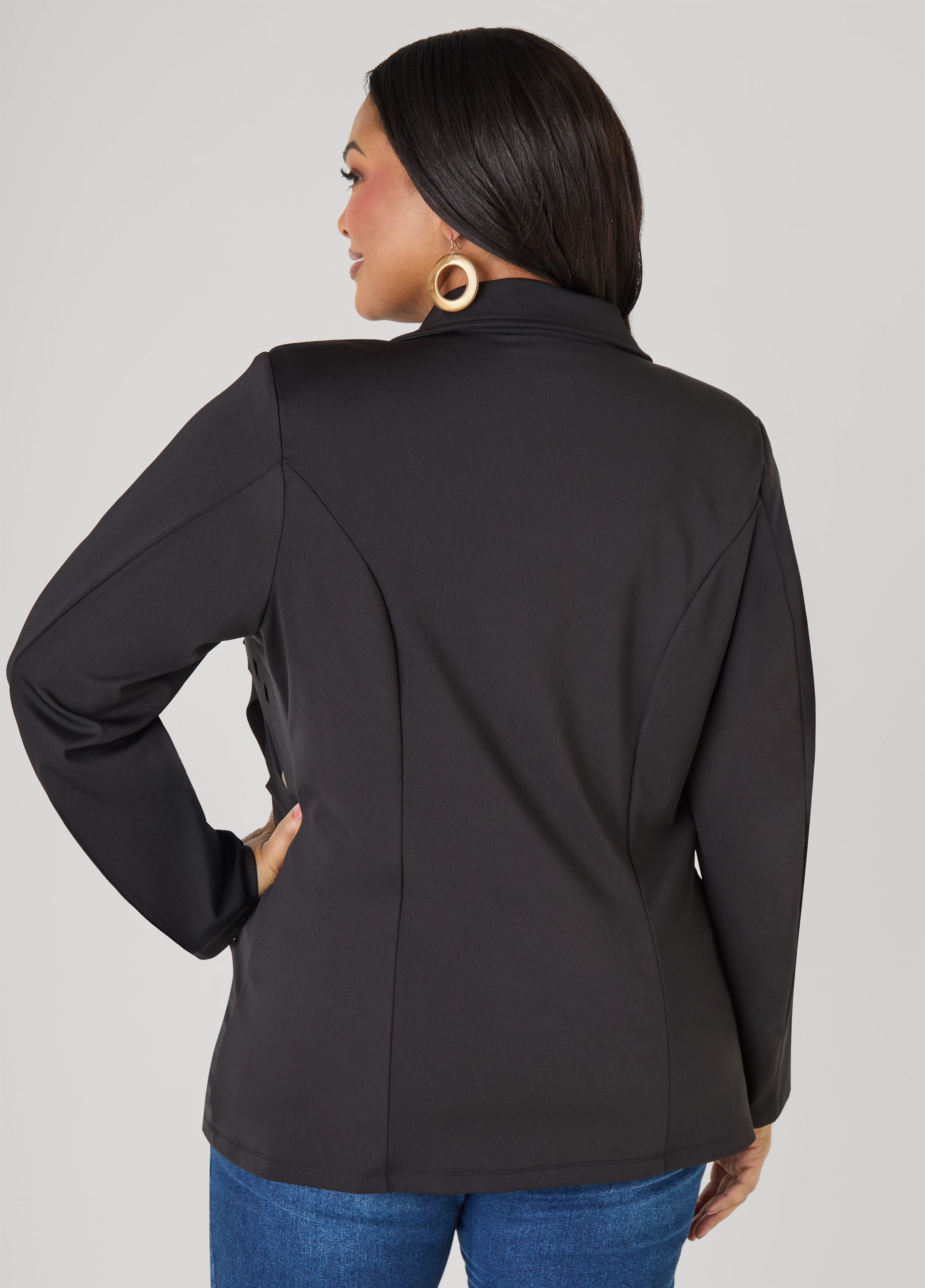 Cutout Knit Blazer