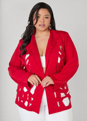 Cutout Knit Blazer