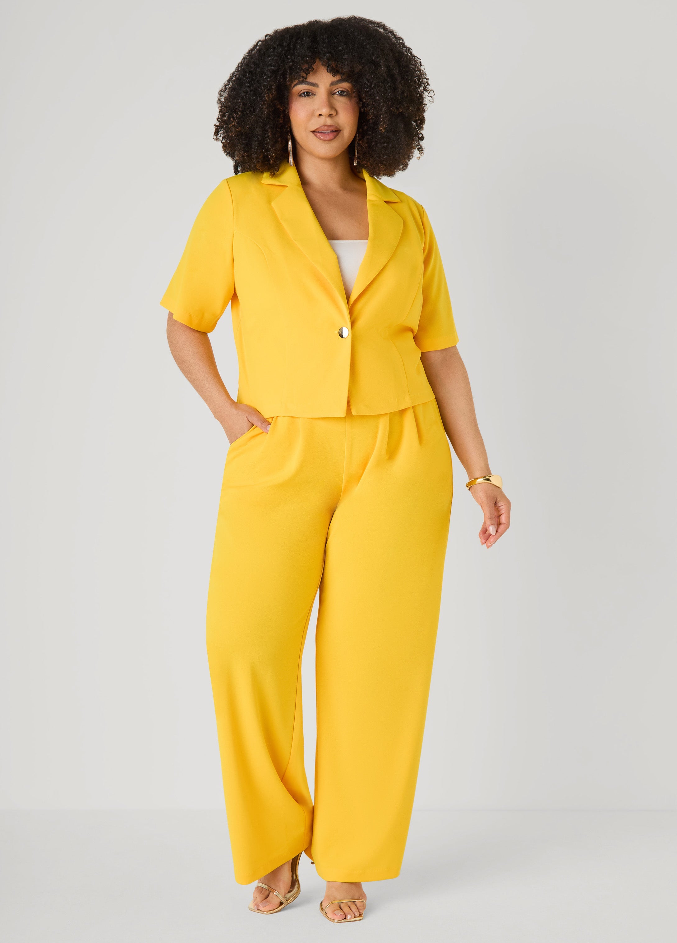 Cropped Crepe Blazer