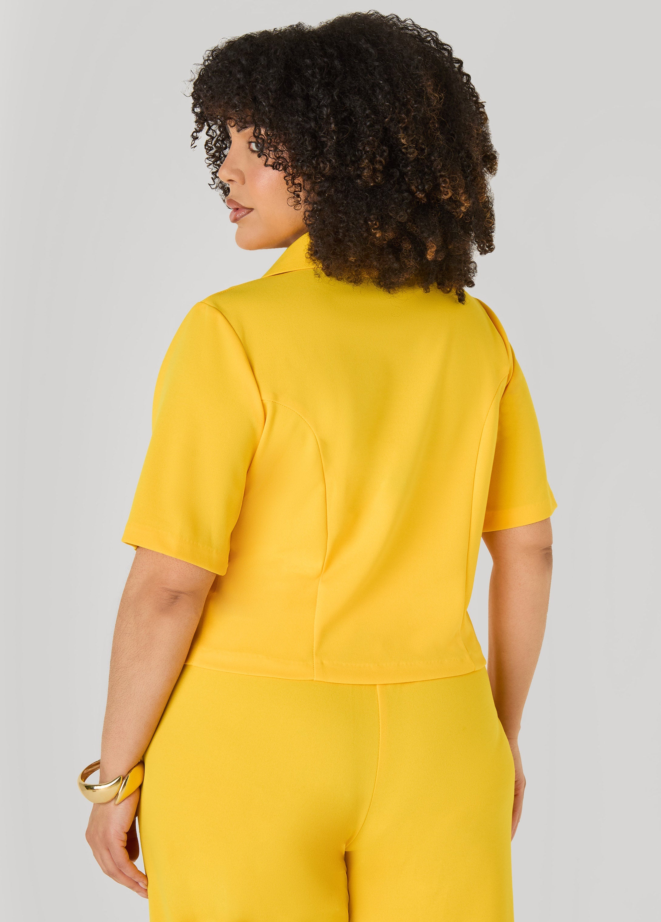 Cropped Crepe Blazer