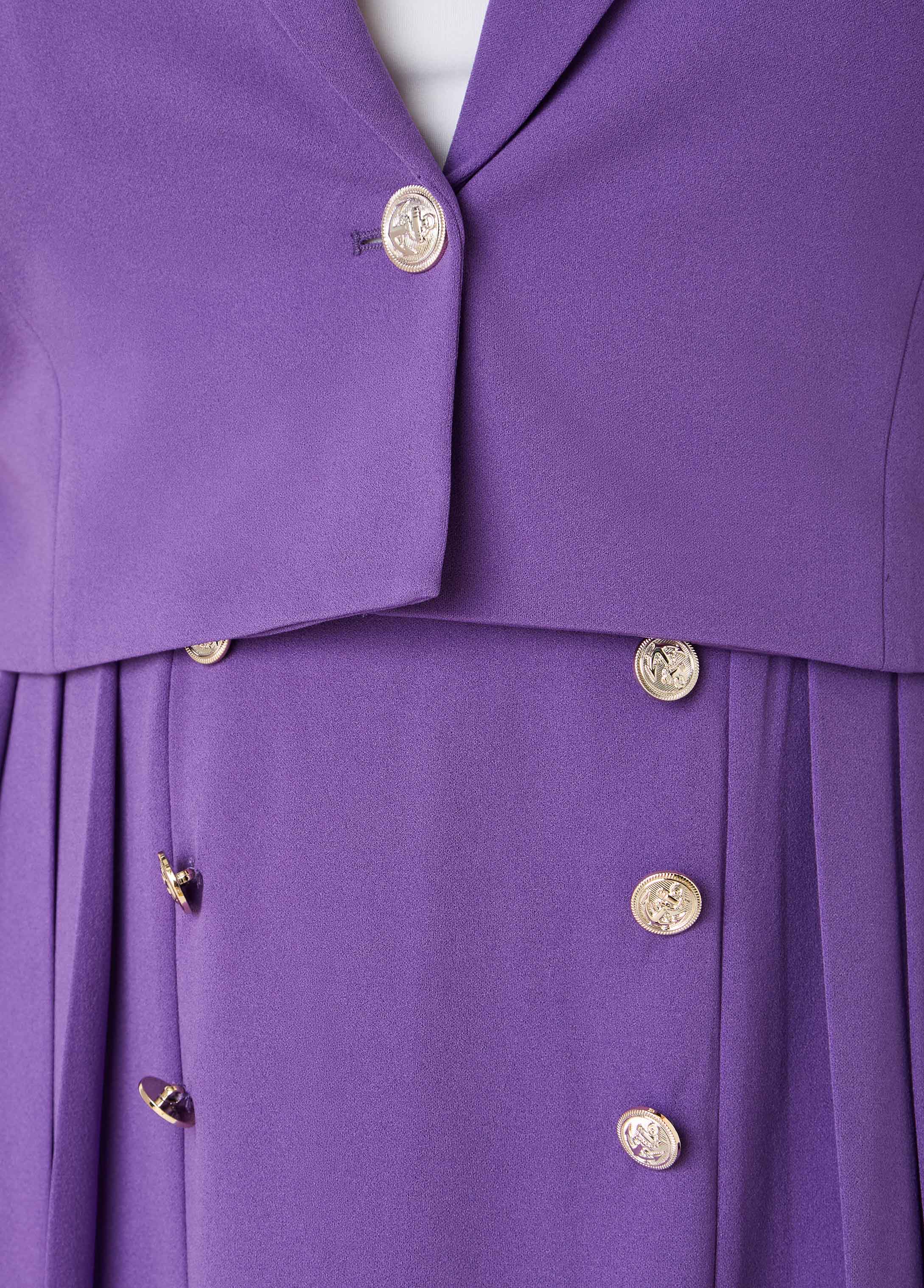 Cropped Button Front Blazer