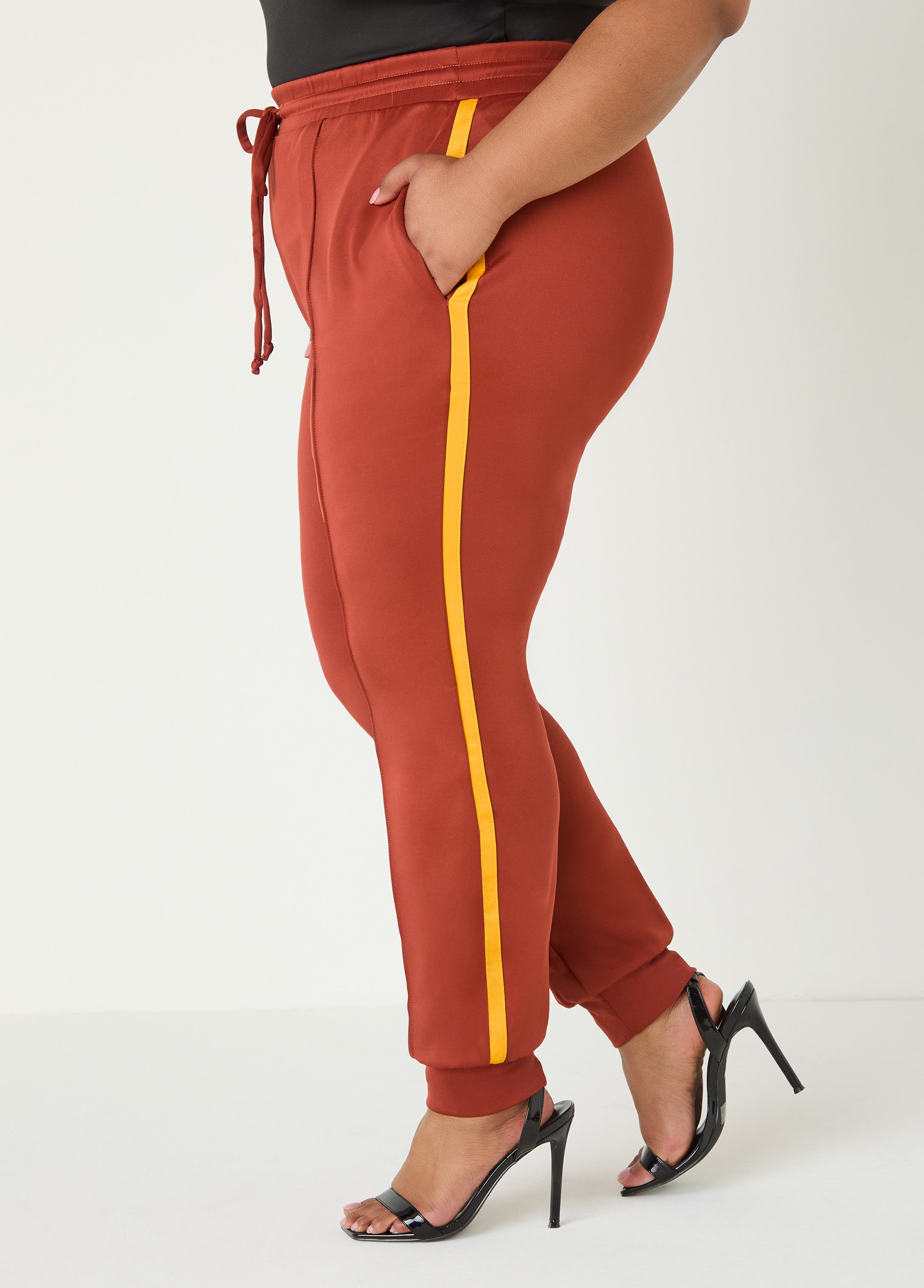 Pintucked Striped Joggers