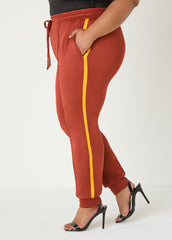Pintucked Striped Joggers