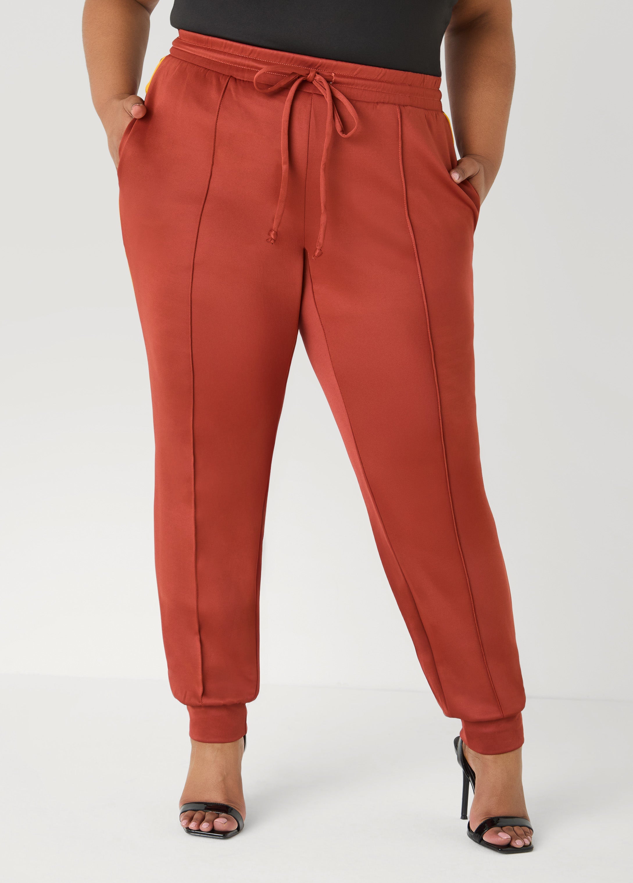 Pintucked Striped Joggers