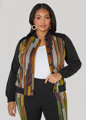 10 Appliqued Striped Track Jacket