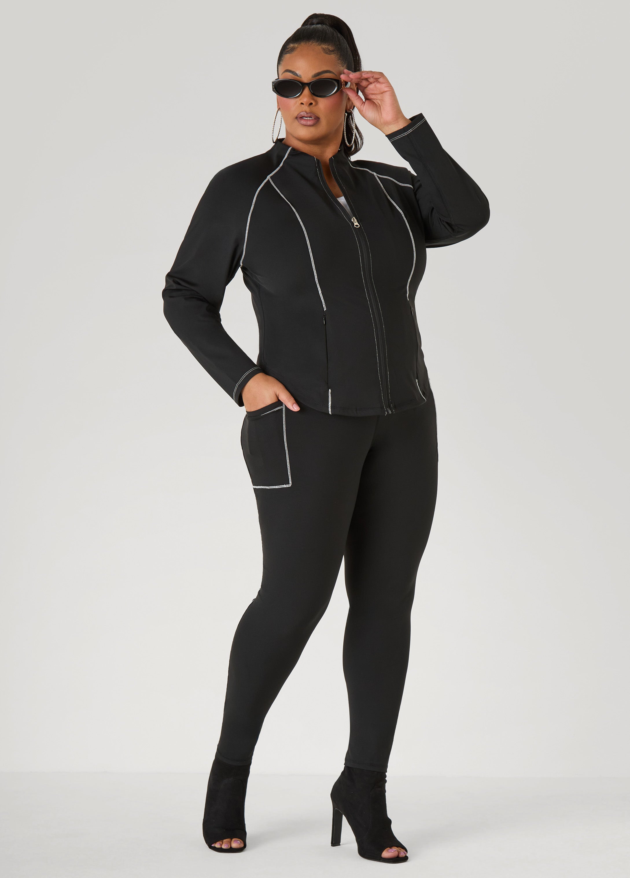Piped Zip Front Track Jacket