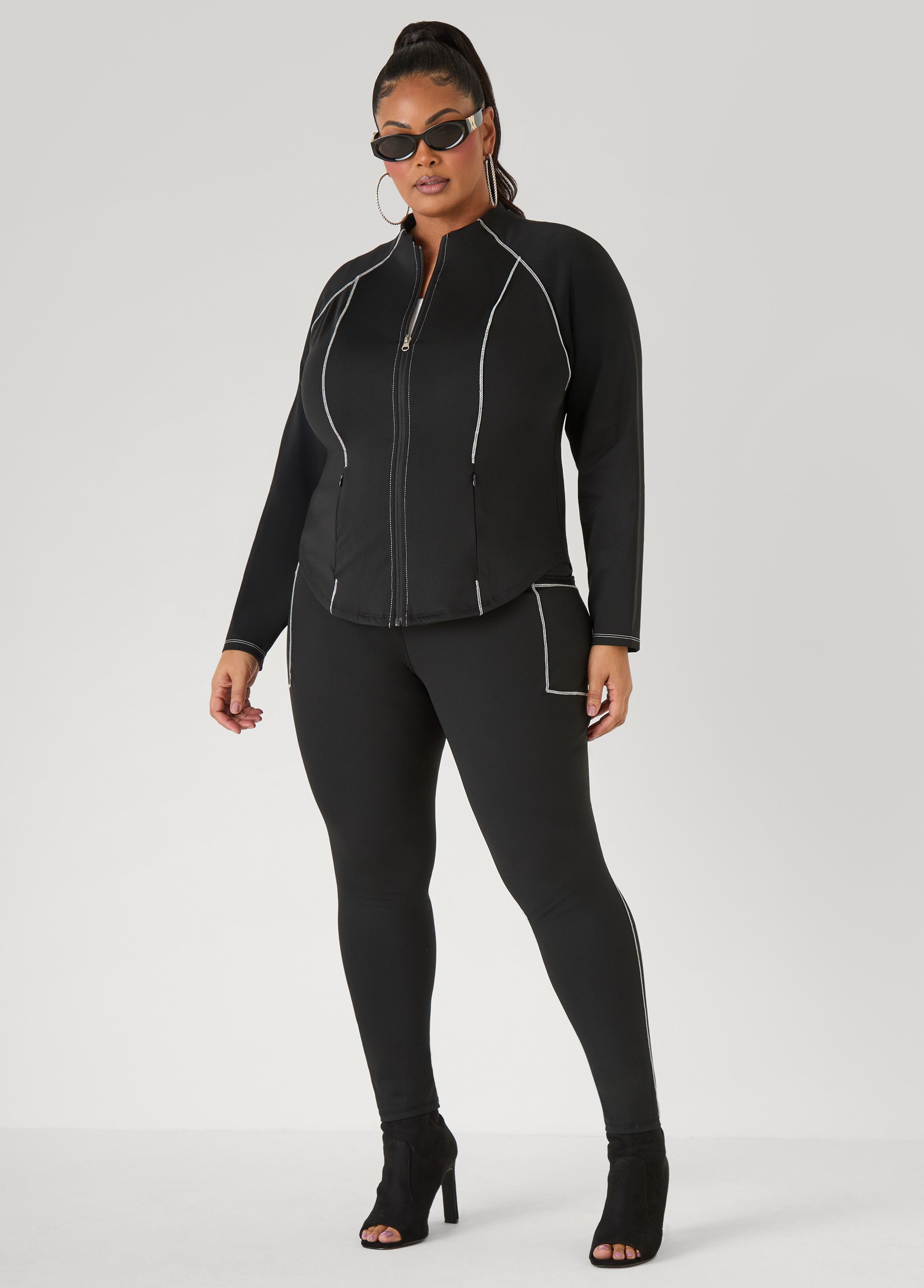 Piped Zip Front Track Jacket