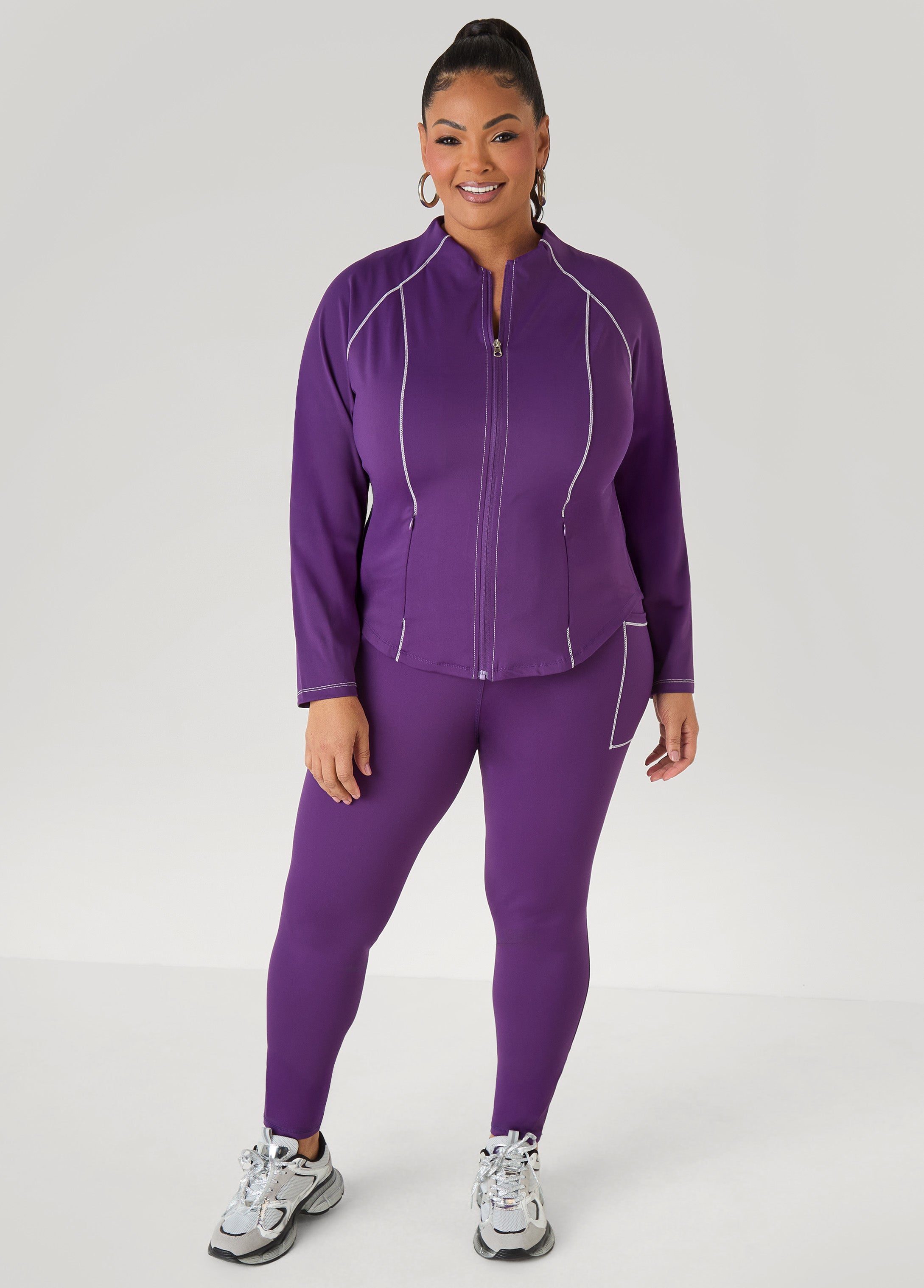 Piped Zip Front Track Jacket