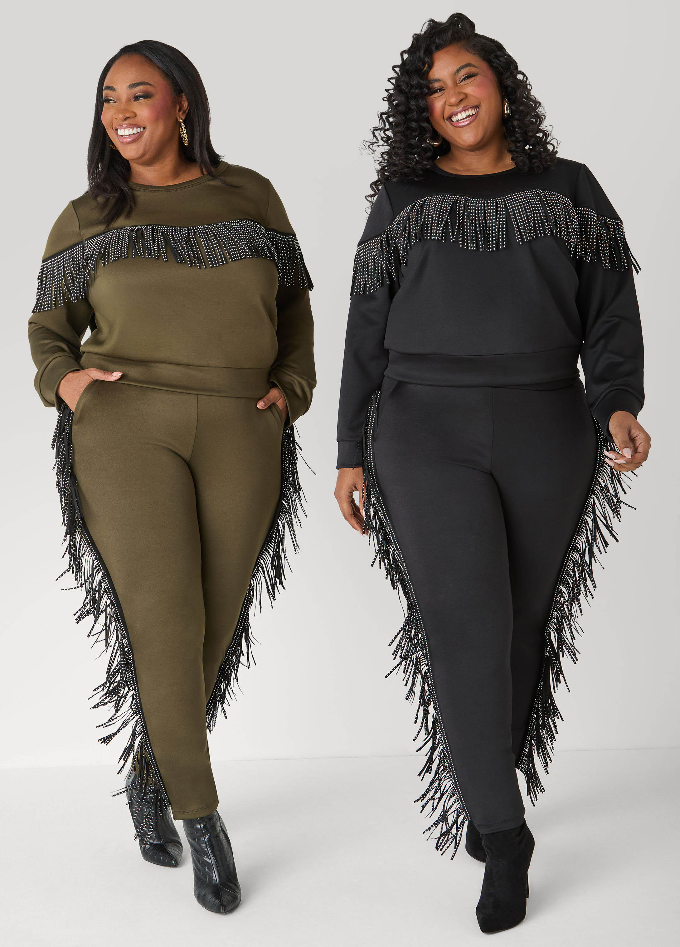 Studded Fringed Pullover