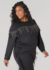 Studded Fringe Pullover
