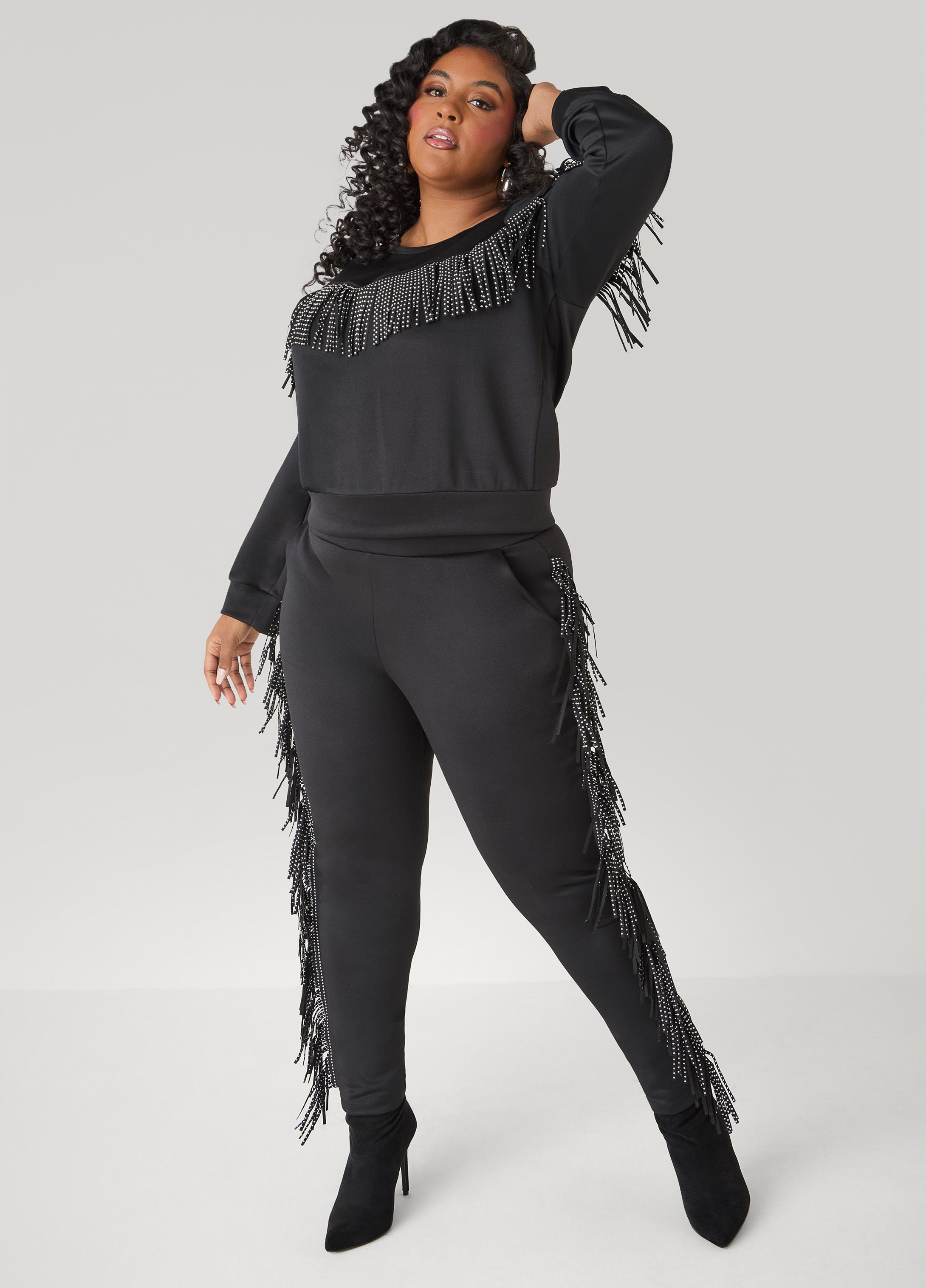 Studded Fringe Pullover
