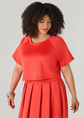 Cropped Athletic Knit Tee