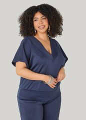 V Neck Athletic Knit Top