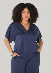 V Neck Athletic Knit Top