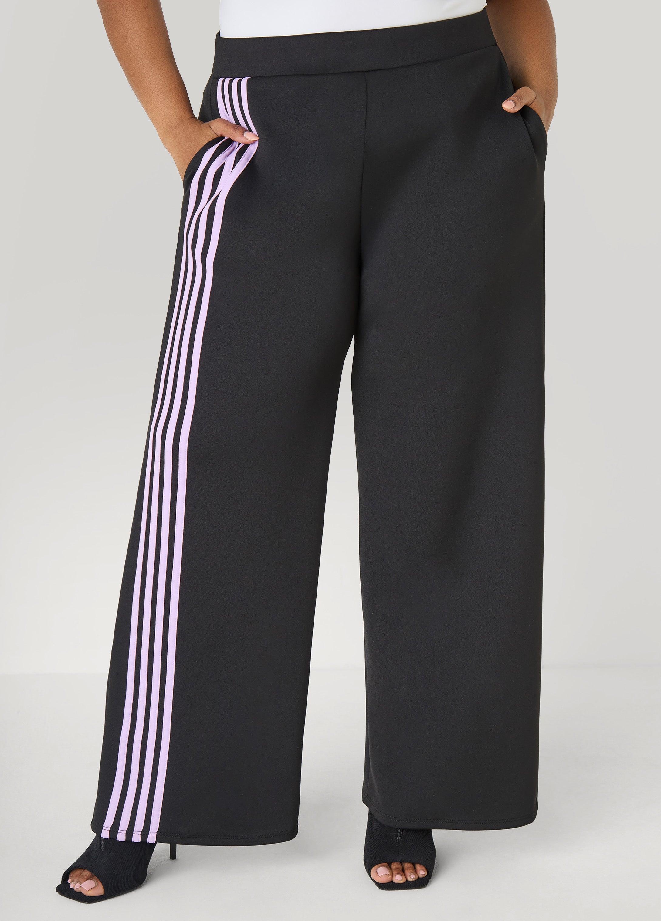 Striped Wide Leg Track Pants