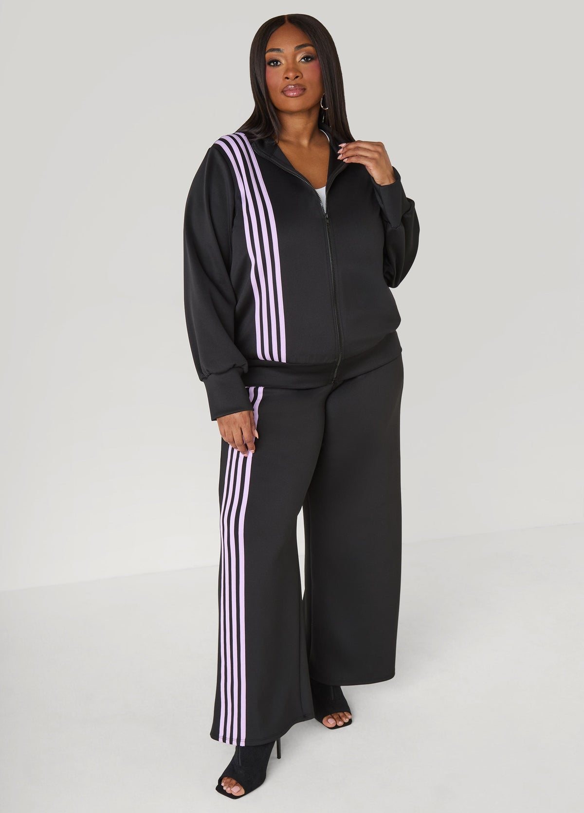 Striped Wide Leg Track Pants