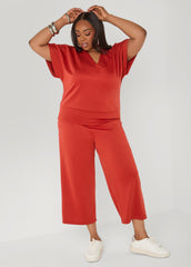 Athletic Knit Cropped Pants