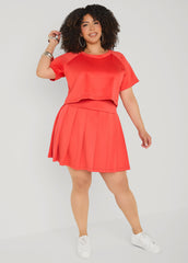Pleated Athletic Knit Tennis Skirt