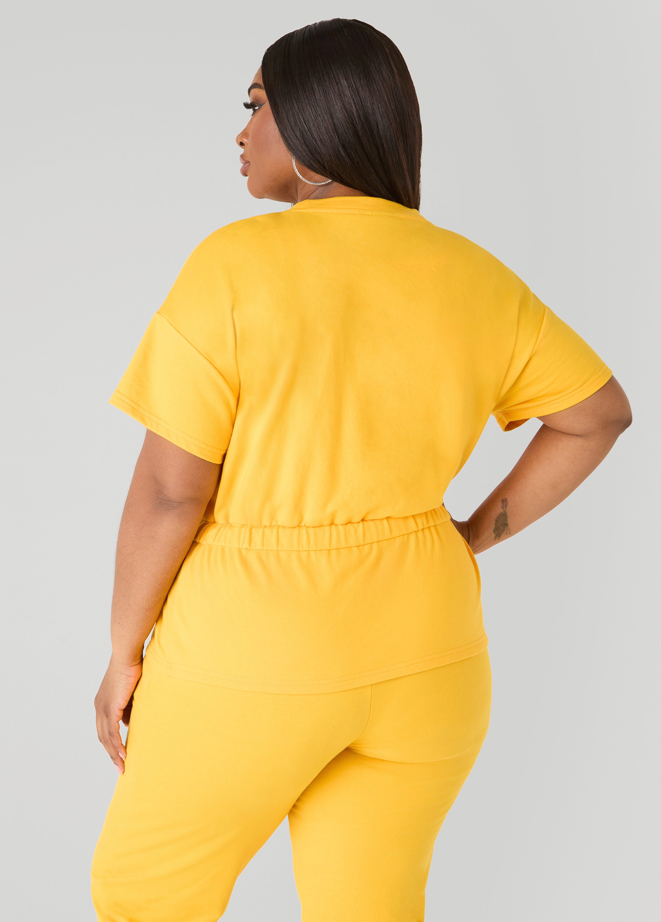 Drawstring Peplum Sweatshirt