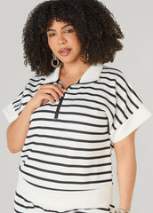 Striped Athletic Knit Pullover