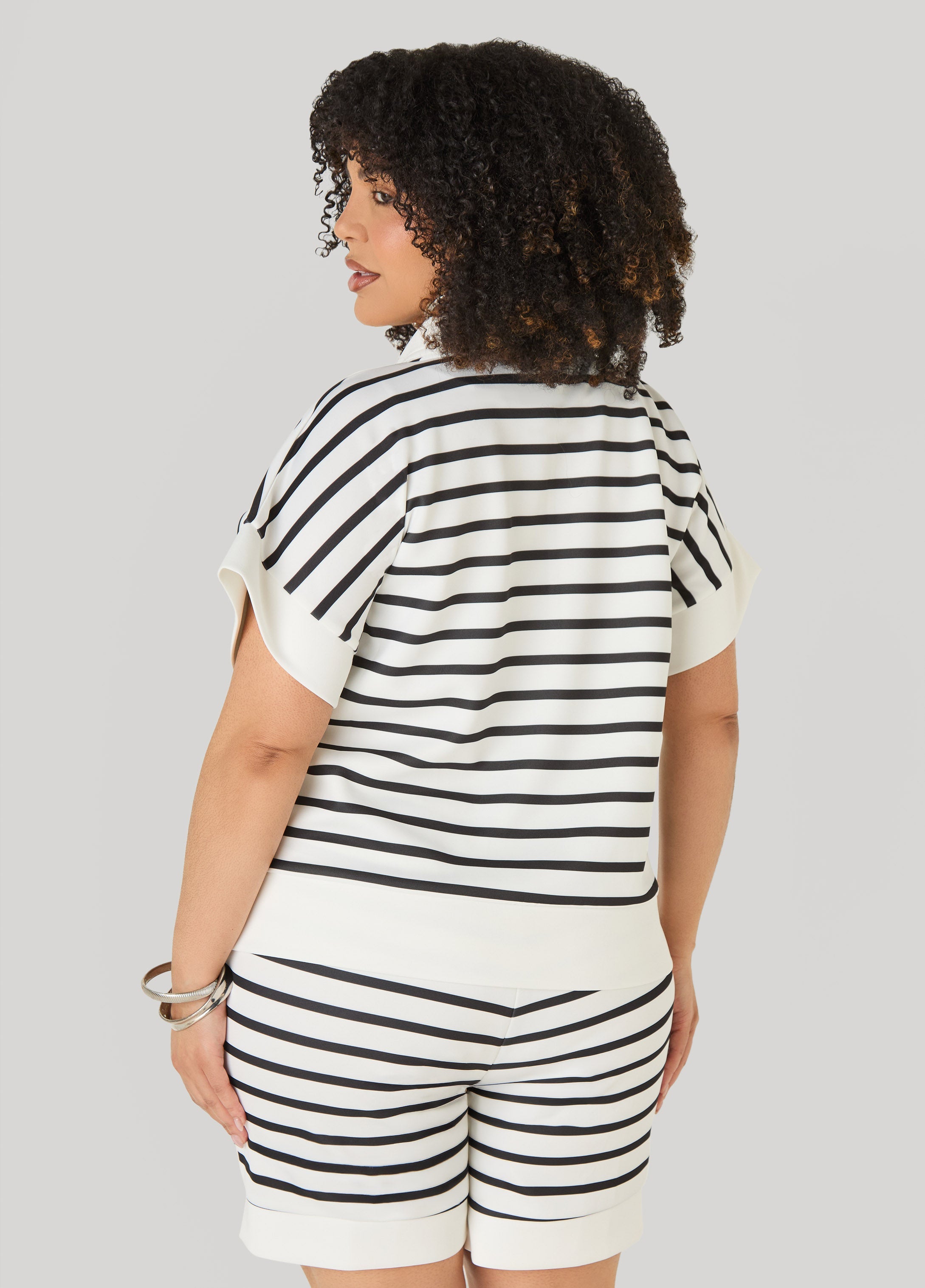 Striped Athletic Knit Pullover
