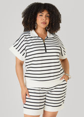Striped Athletic Knit Pullover