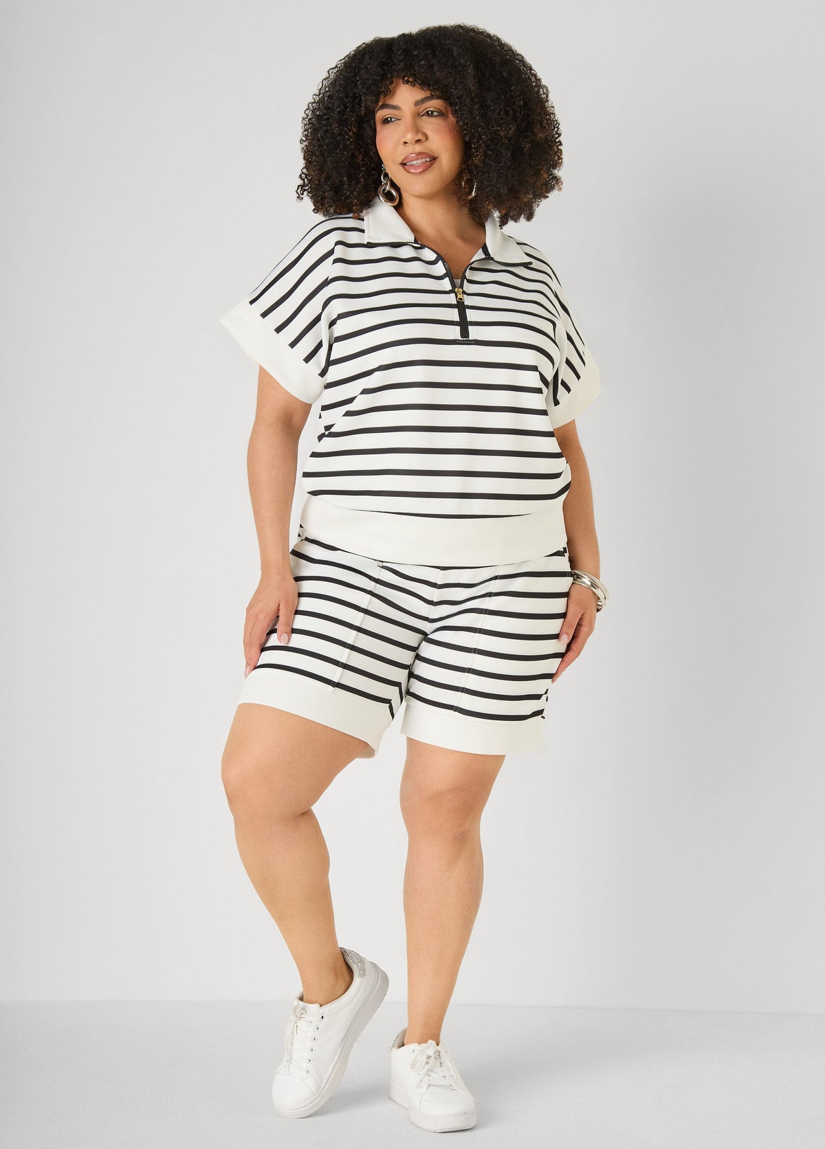 Striped Athletic Knit Shorts