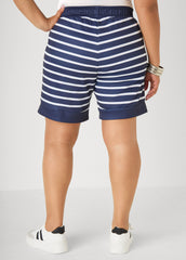Athletic Knit Striped Shorts