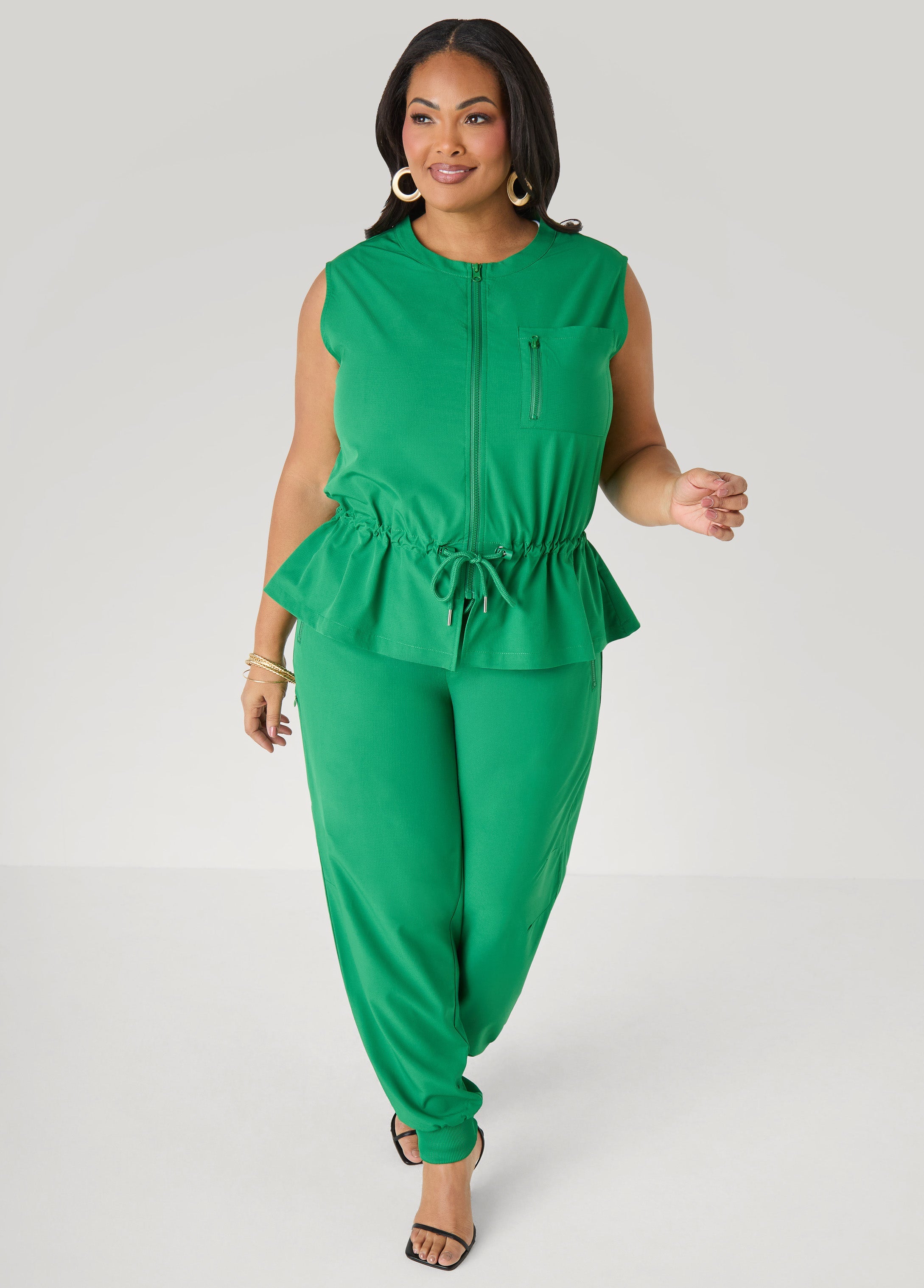 Storm Flap Drawstring Waist Vest