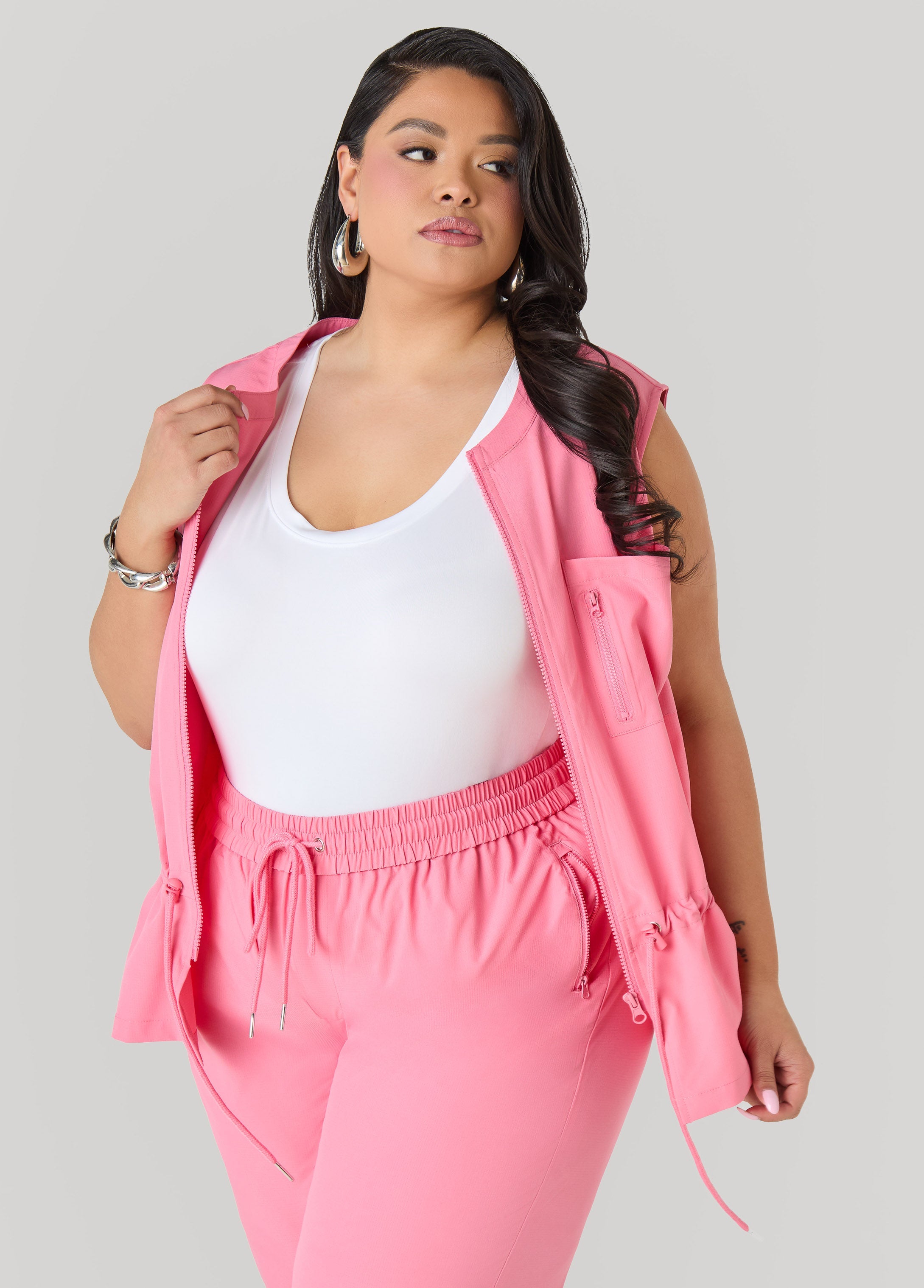 Storm Flap Drawstring Waist Vest